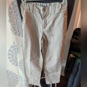 Lands' End Tan Chinos Flat Front Uniform Pants